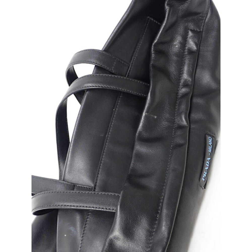 Prada trim Re Shoulder bag Black Milano leather Nylon tote - Picture 4 of 9